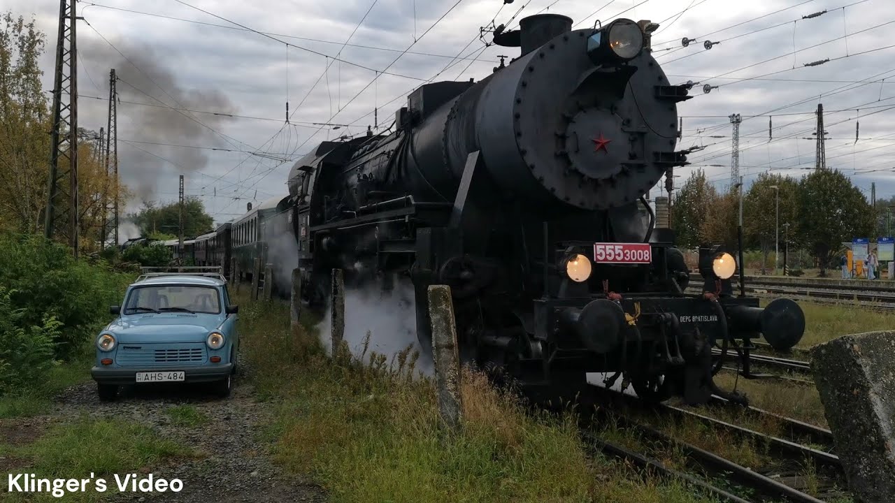 2025.09.27. - 424,247 Bivaly + 555.3008 Mazutka gőzmozdonyok | Gőzfelhős kirándulás a Dunakanyarba