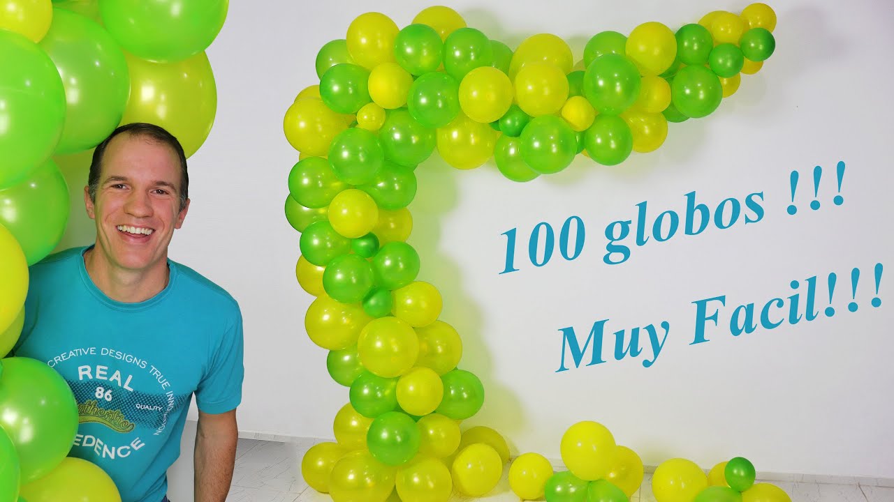 SOLO 100 GLOBOS!! 💯 ARCO ORGANICO DE GLOBOS - arco de globos  - decoracion con globos - gustavo gg