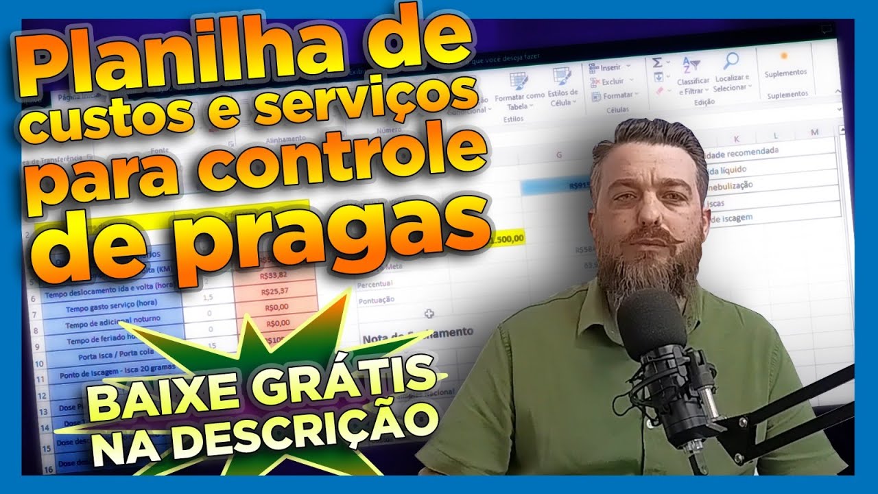 Custos de serviços de controle de pragas. Quer ter essa planilha gratuitamente. Na descrição