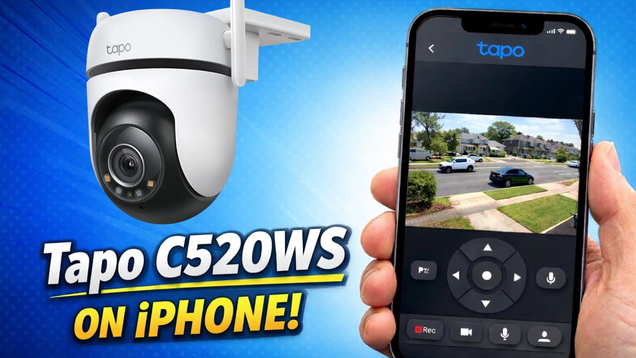 Руководство по настройке камеры видеонаблюдения Tapo C520WS для iPhone - поворотно-наклонная камера