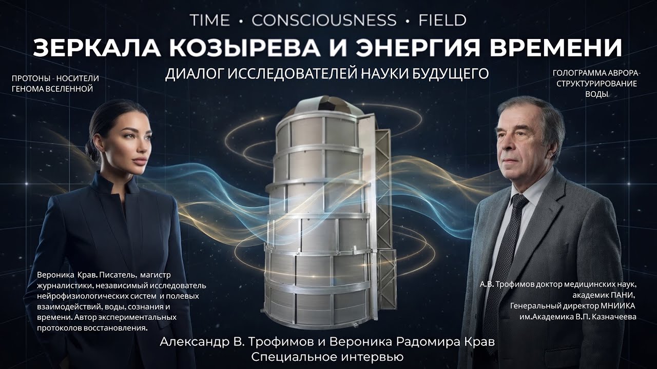 ЗЕРКАЛА КОЗЫРЕВА И ЭНЕРГИЯ ВРЕМЕНИ. ЭКСКЛЮЗИВНОЕ ИНТЕРВЬЮ ИССЛЕДОВАТЕЛЕЙ А.В. ТРОФИМОВА И В.КРАВ 