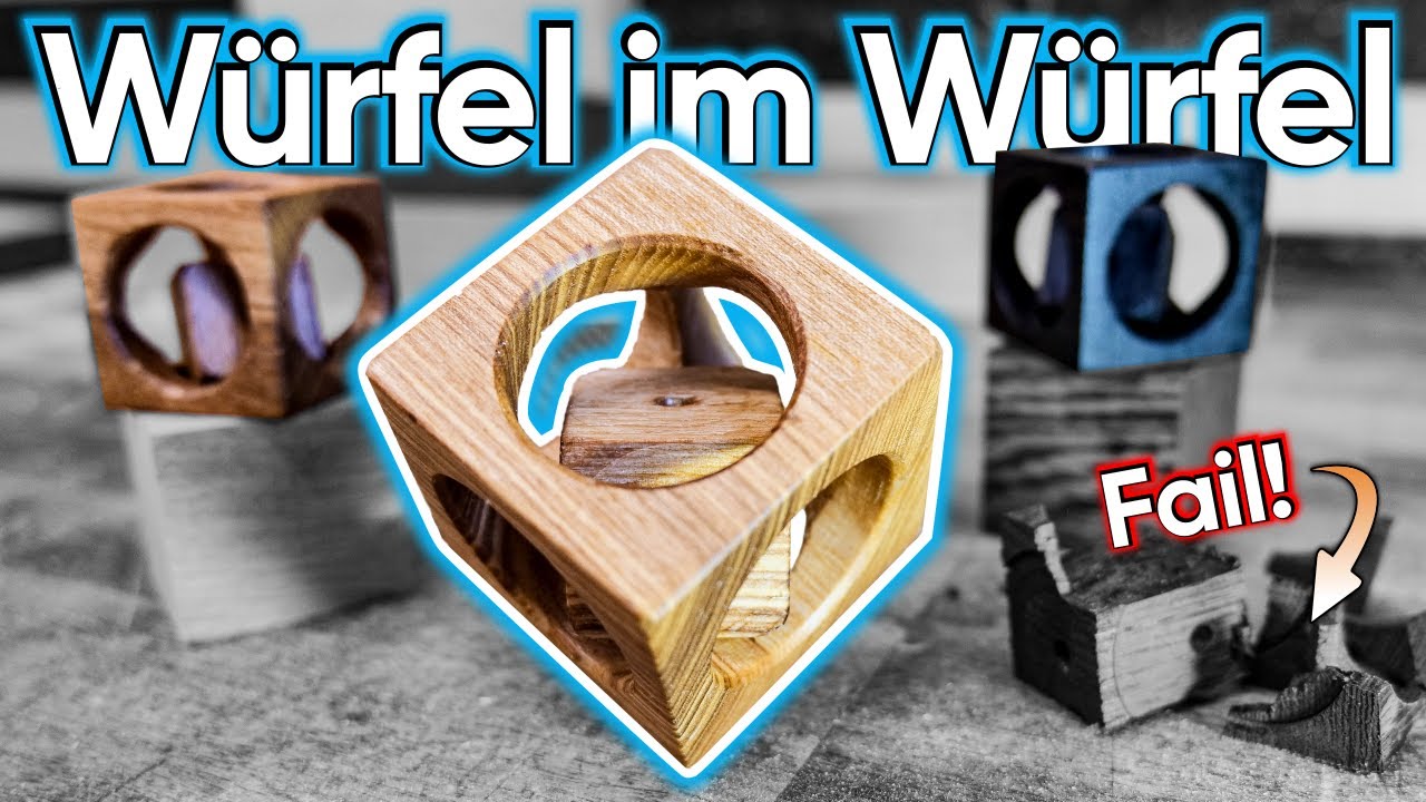 Wenn nicht immer alles klappt! Würfel im Würfel aus Holz selber bauen.