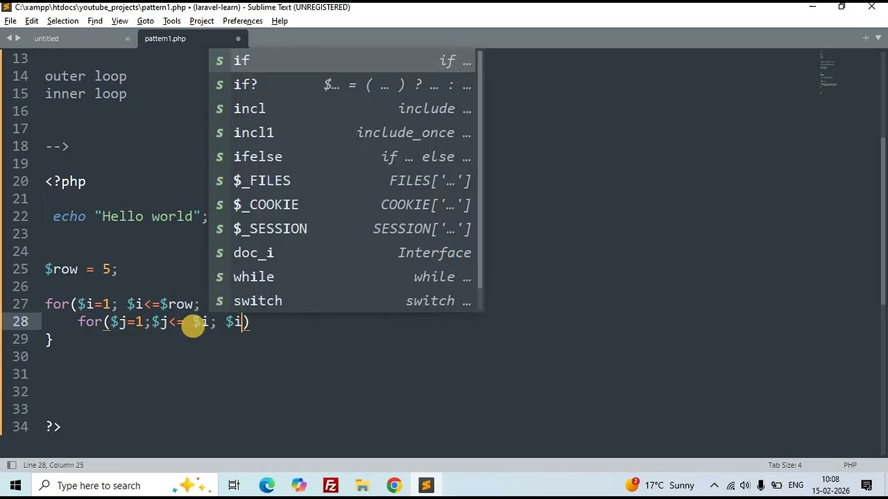 This pattern is called Right Angle Triangle Star Pattern in php