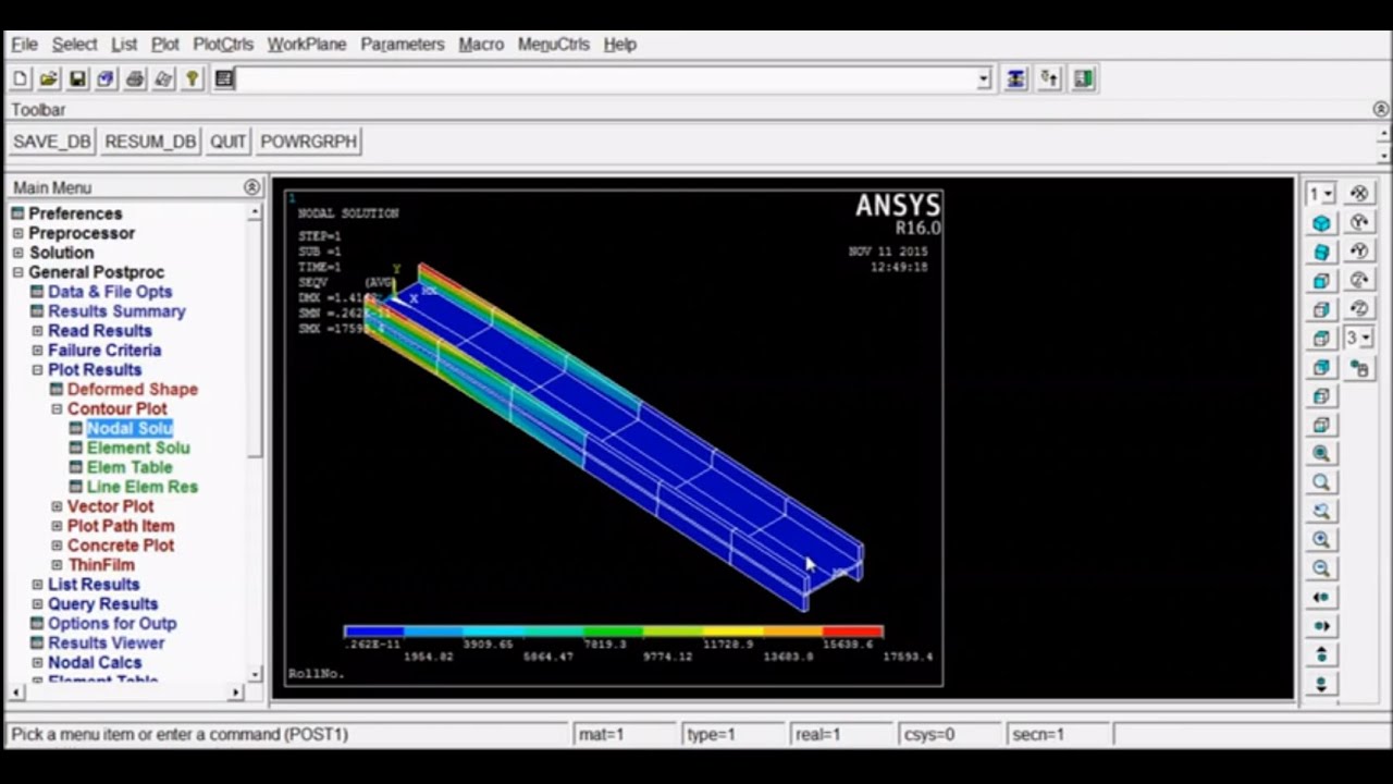 I-SECTION BEAM Using MECHANICAL APDL
