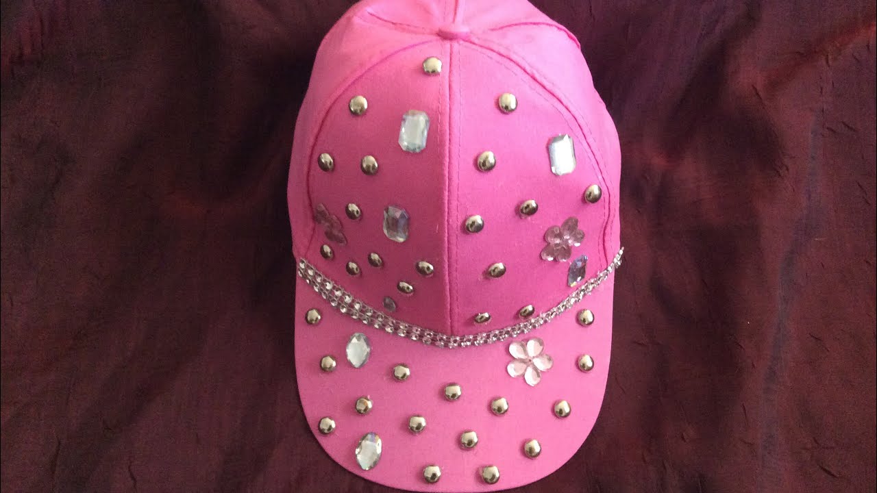 como decorar una gorra (cachucha) que costo un dolar (muy linda) muy facil