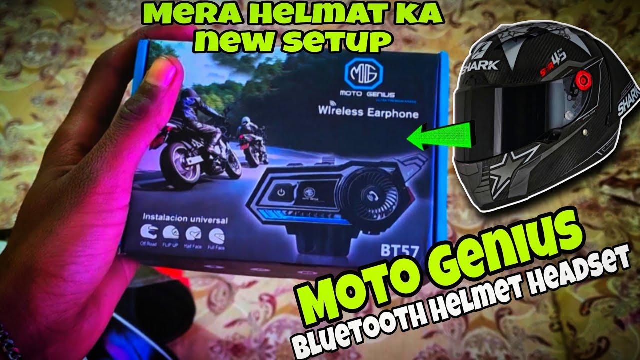 Mera Helmat Ka New SeTup☺️Moto Genius BT57🤯Bluetooth Helmet Headset⚡Vega Helmet💥RTR 160 V4 🏍️ ll