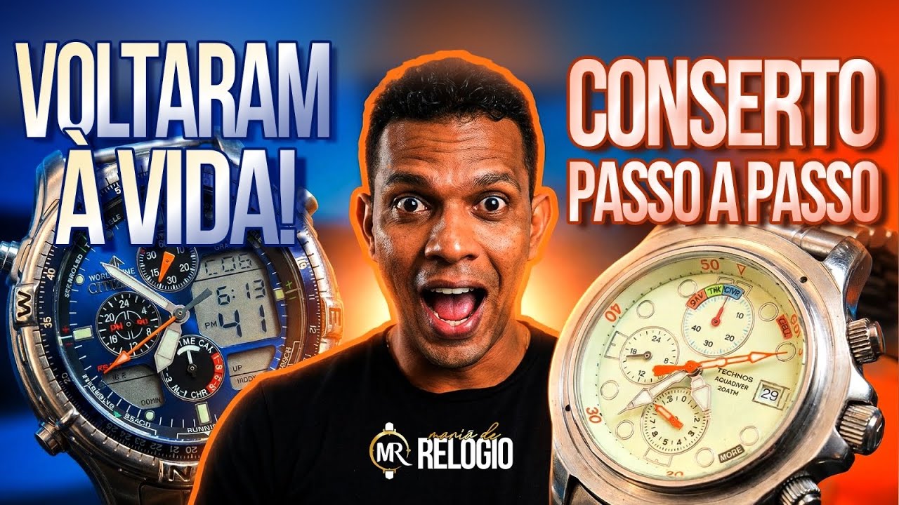 DOIS CLÁSSICOS VOLTAM À VIDA! CITIZEN C320 E TECHNOS 3U62 – CONSERTO COMPLETO E TESTE FINAL🔧