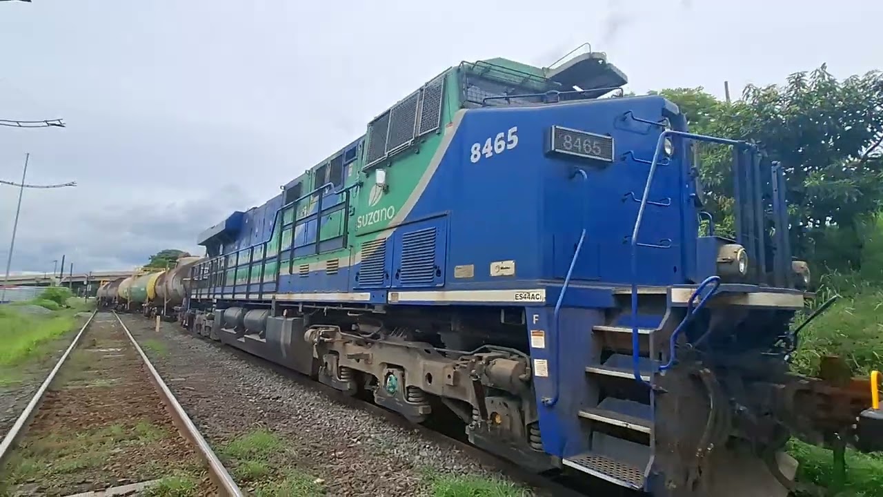 TREM TANQUEIRO DA RUMO VAZIO COM DUPLA DE ES44ACi RUMO E ES44ACi SUZANO NO MEIO PARTINDO DE ZHO.