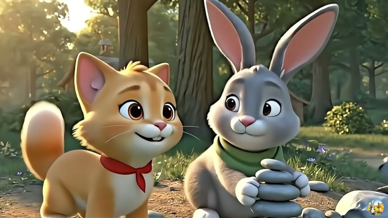 Gray Rabbit & Gold Cat 🐰🐱 | A Heartwarming Friendship Story for Kids | 3D Cartoon Animation