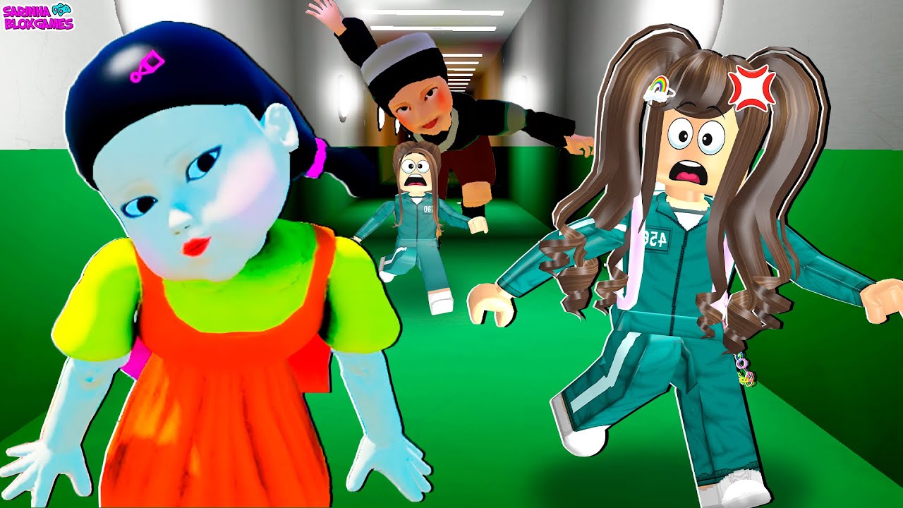 FUJA DA BATATINHA E DO BATATINHO 1, 2, 3!! OS BONECOS QUEREM NOS PEGAR - ROBLOX 🦑