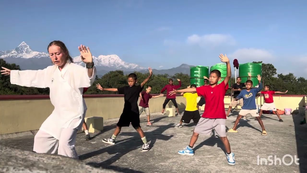 Teaching Tai Chi to Young Buddhist Monks in Nepal — Joy, Laughter & Himalayas