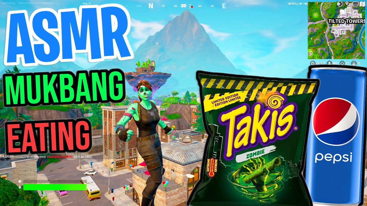 ASMR Gaming 😋 Fortnite Takis Mukbang Eating and Spectating 🎮🎧 Whispering 💤