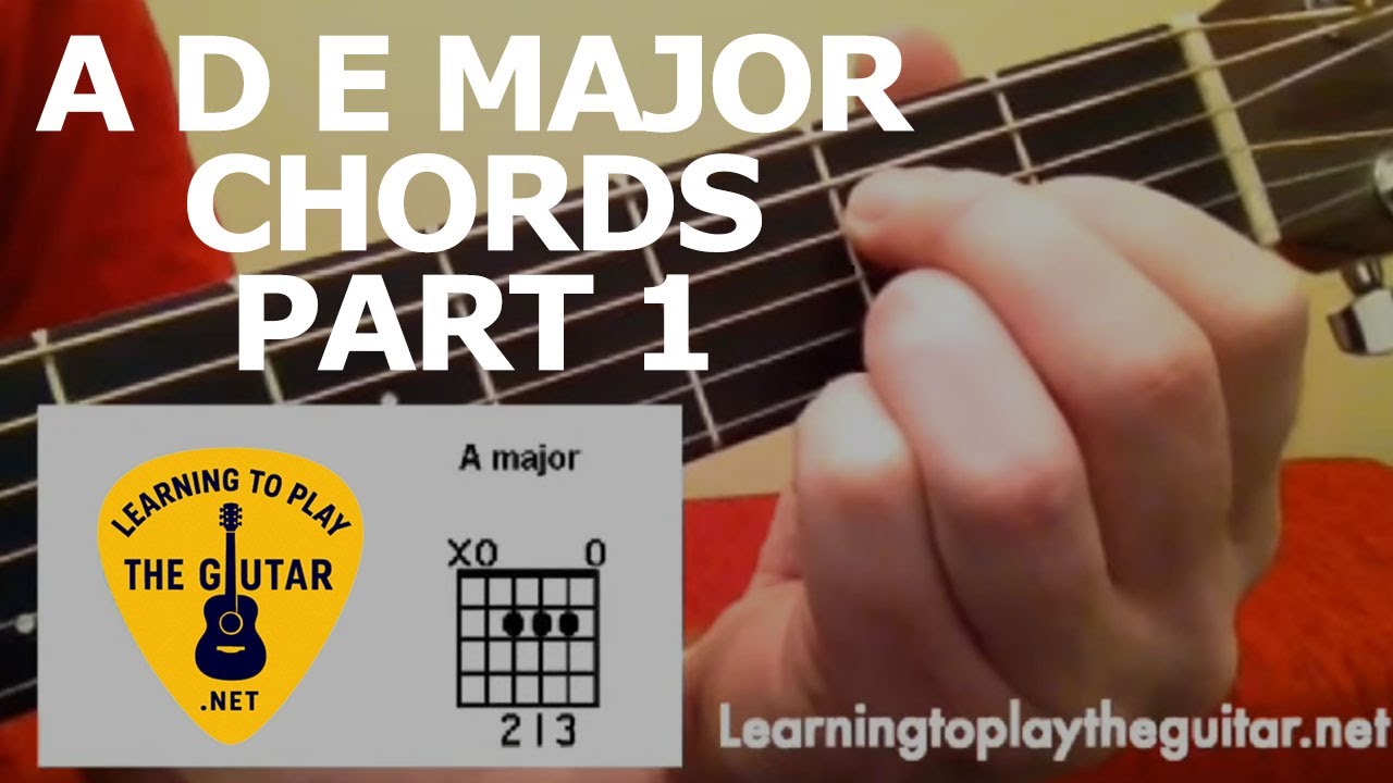 How To Play A D E Major Chords Part 1 - Learning To Play The Guitar