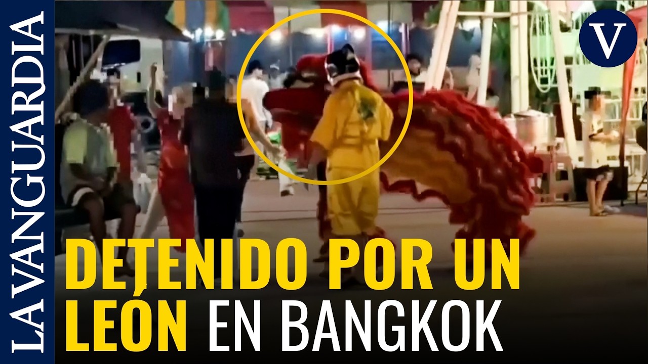 La policía tailandesa se disfraza de león del Año Nuevo Lunar para arrestar a un ladrón