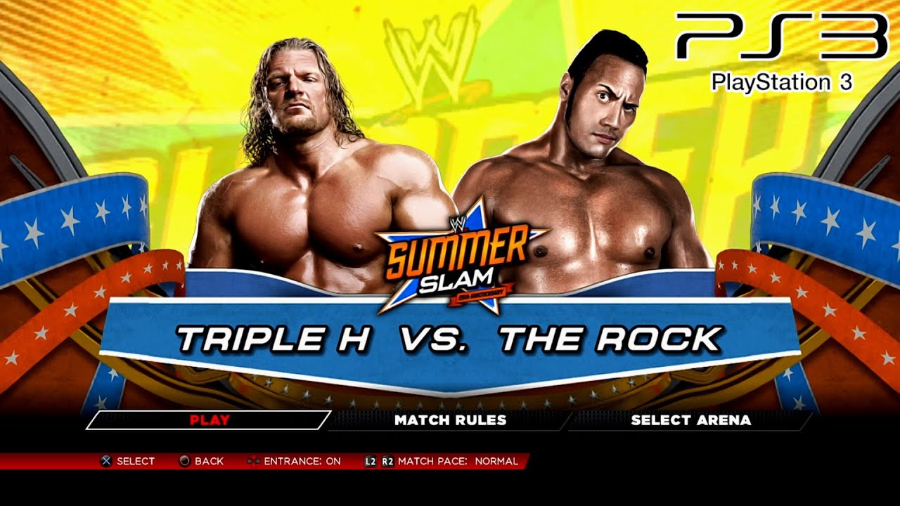 WWE 2K14 PS3 - Triple H (Retro) VS The Rock (Retro) [2K][mClassic]