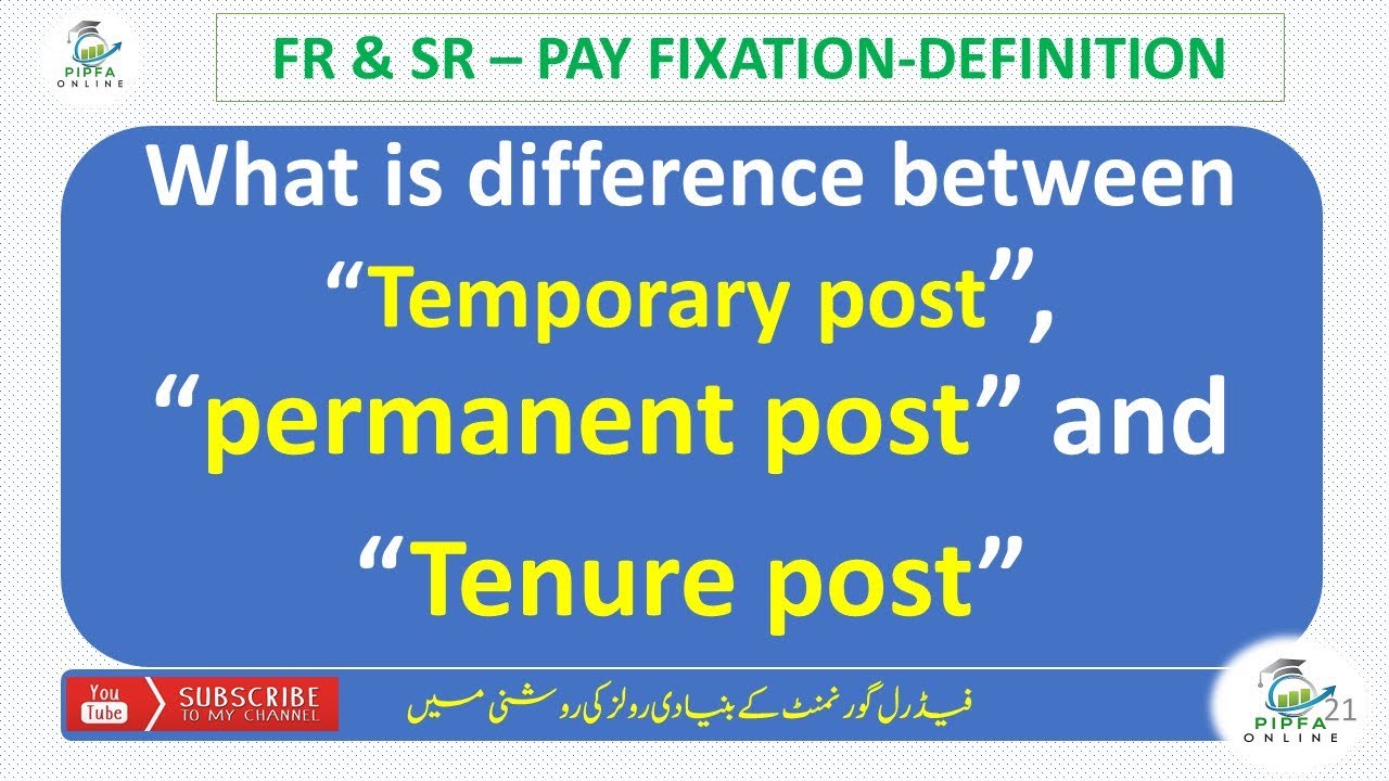 Types of posts in government of Pakistan Fundamental Rules PIPFA Online