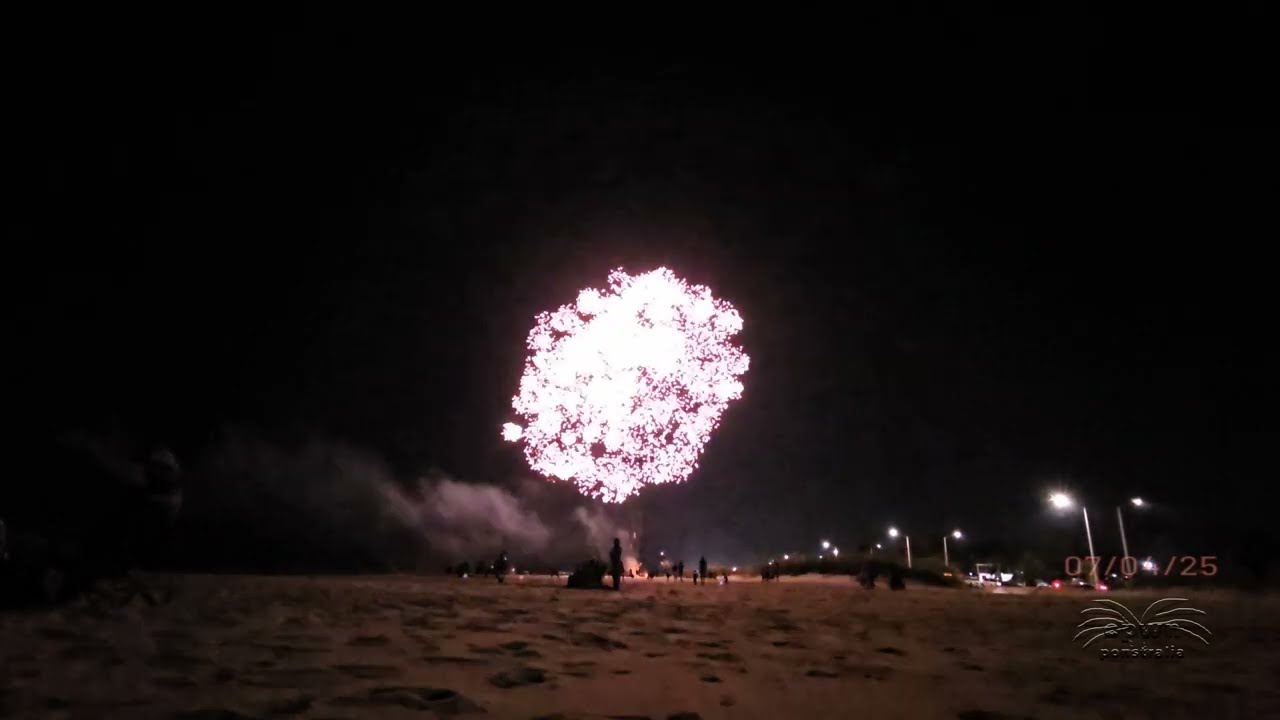 The Main Show from the Sand - Independence Day 2025 Fireworks on the Beach