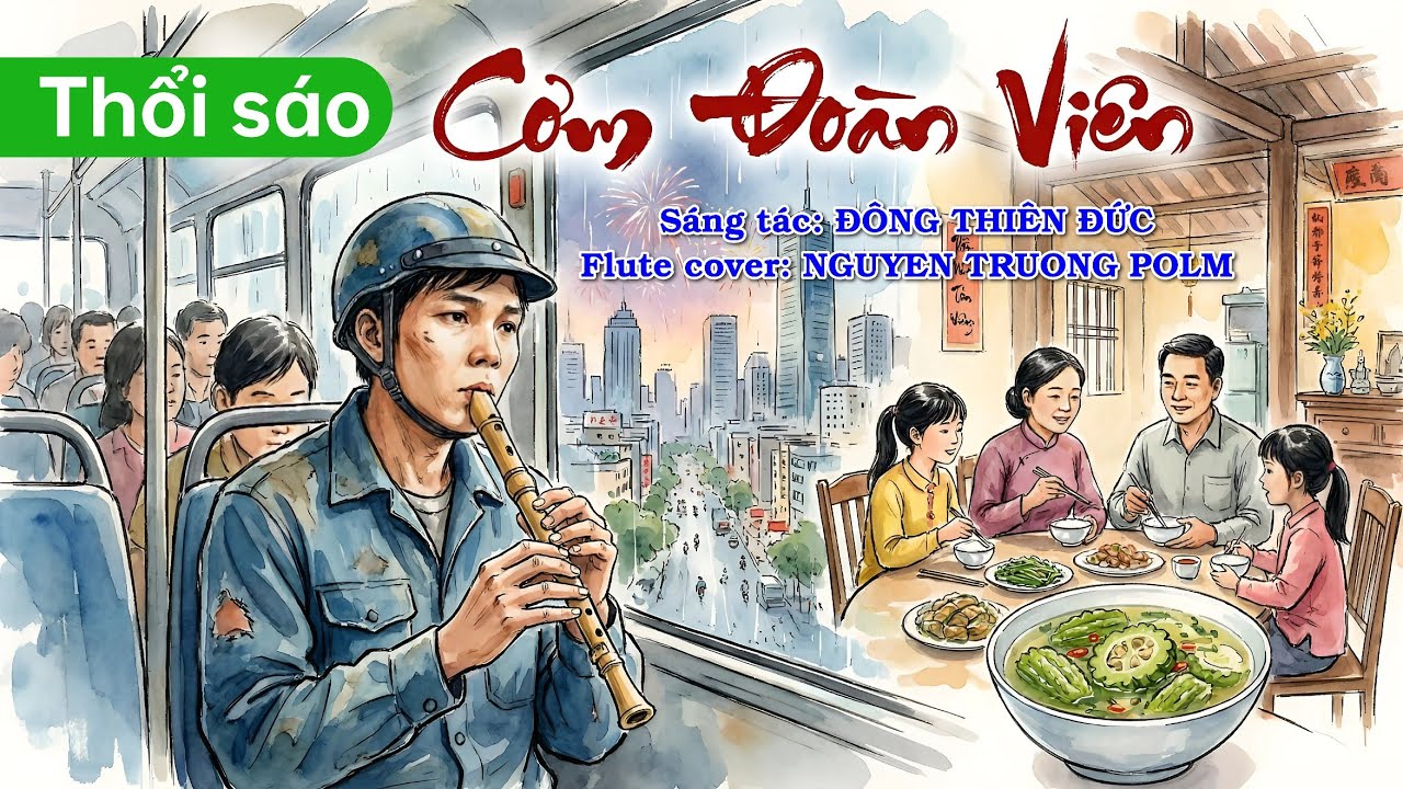 Thổi sáo • CƠM ĐOÀN VIÊN (ĐÔNG THIÊN ĐỨC) • NGUYEN TRUONG POLM Flute cover cảm động nghe là nhớ nhà