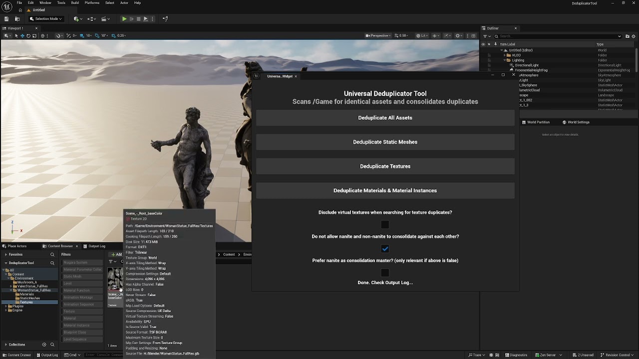 Universal Deduplicator Tool Tutorial - Unreal Engine 5.7