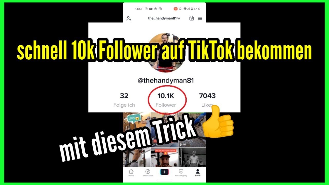 TikTok schnell 10000 Follower aufbauen mit diesem Trick 100% kostenlos 1000 Follower in 5 min