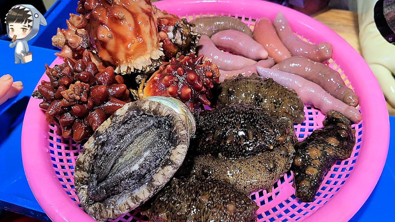 Assorted Seafood Sashimi Korean Street Food 해물모듬회 포항 죽도 수산시장 04 Pohang juk do seafood market