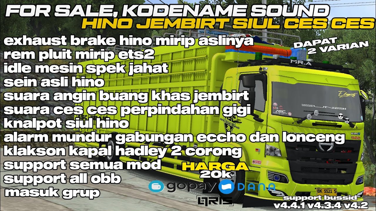 KODENAME SOUND HINO 500 SIUL, EXHAUST BRAKE CANDUU🤤, SUPPORT ALL MOD-BUS SIMULATOR INDONESIA