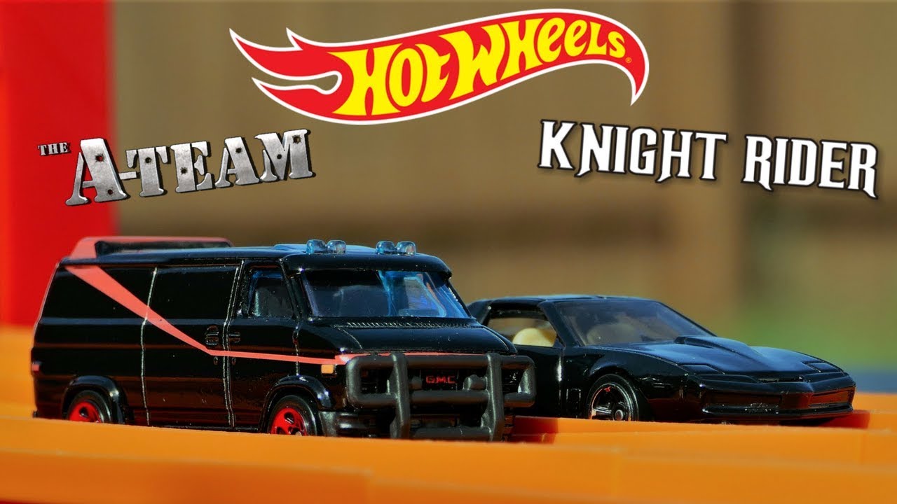 Hot Wheels Knight Rider KITT vs The A Team Van fun race