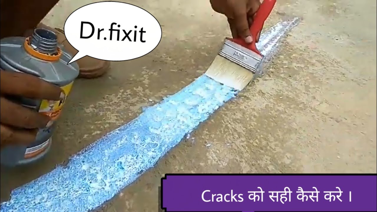 Cracks repairing and waterproofing in slab  with dr. fixit  .