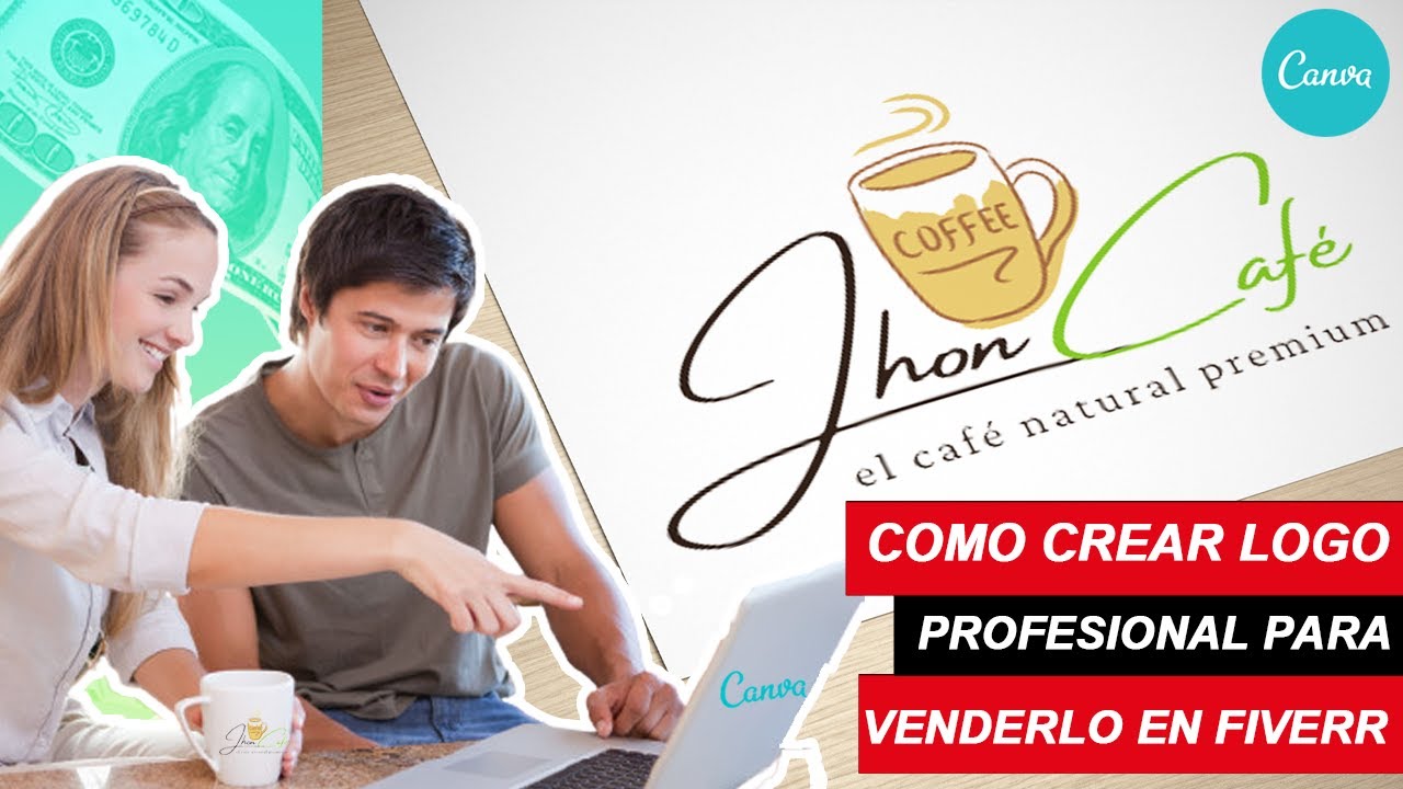 COMO HACER TU LOGO PROFESIONAL EN CANVA CON FONDO TRANSPARENTE FÁCIL Y VENDERLO EN FIVERR