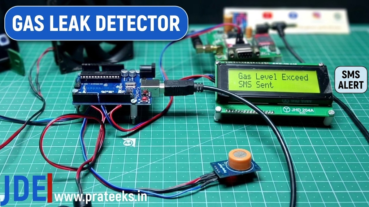 Arduino Gas Leakage Detector with SMS Alert Using MQ Sensor & GSM Module