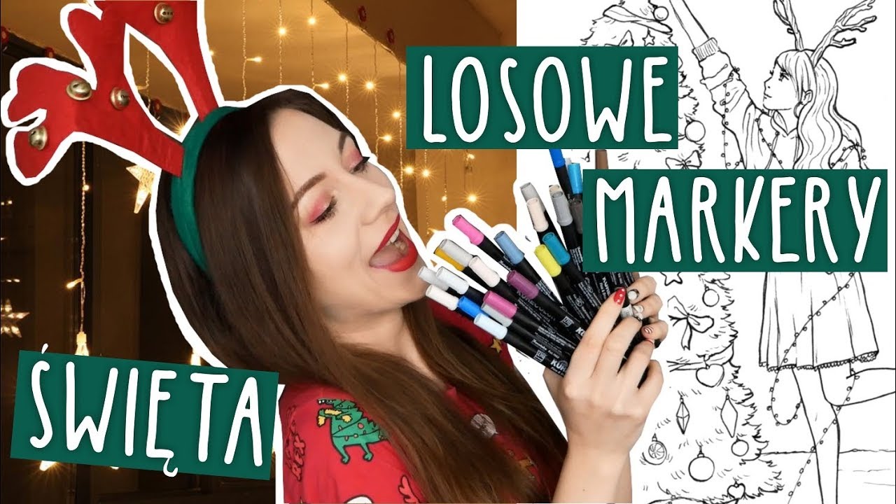 WYZWANIE - KOLOROWANIE LOSOWYMI MARKERAMI - ŚWIĘTA #11