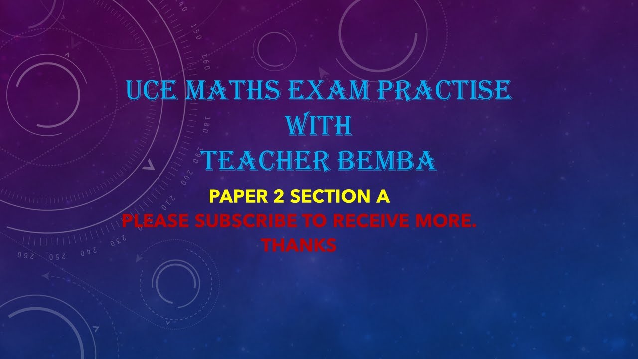 UCE MATHS PAPER 2 SECTION A 12