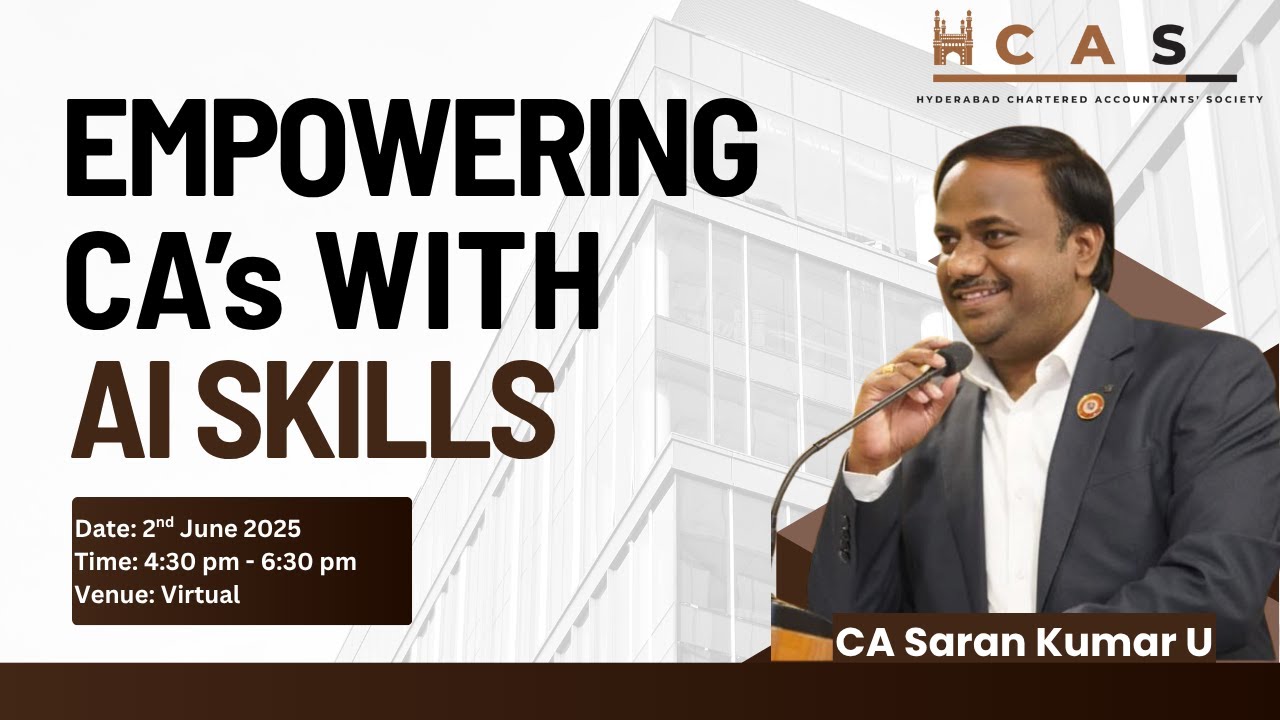 Empowering CAs with AI Skills | Webinar by Hyderabad Chartered Accountants' Society (HCAS)