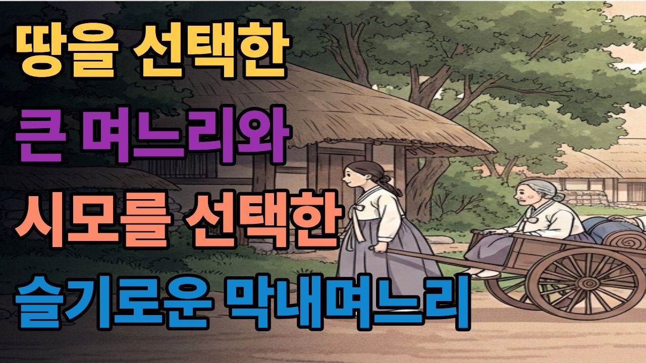 땅을 선택한 큰 며느리와 시모를 선택한 슬기로운 막내 며느리  야담ㅣ민담ㅣ설화ㅣ야사ㅣ조선야담ㅣ옛날이야기ㅣ오디오북ㅣ권성징악