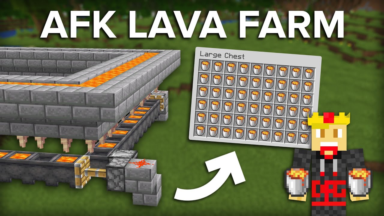 Minecraft AFK Lava Farm Using Dripstone - 110+ Lava Buckets Per Hour!