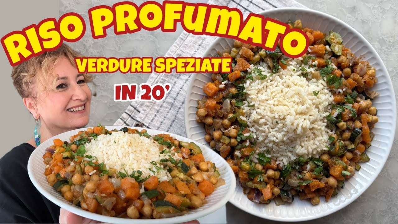 Riso con verdure e ceci speziati – ricetta veloce pronta in 20 minuti