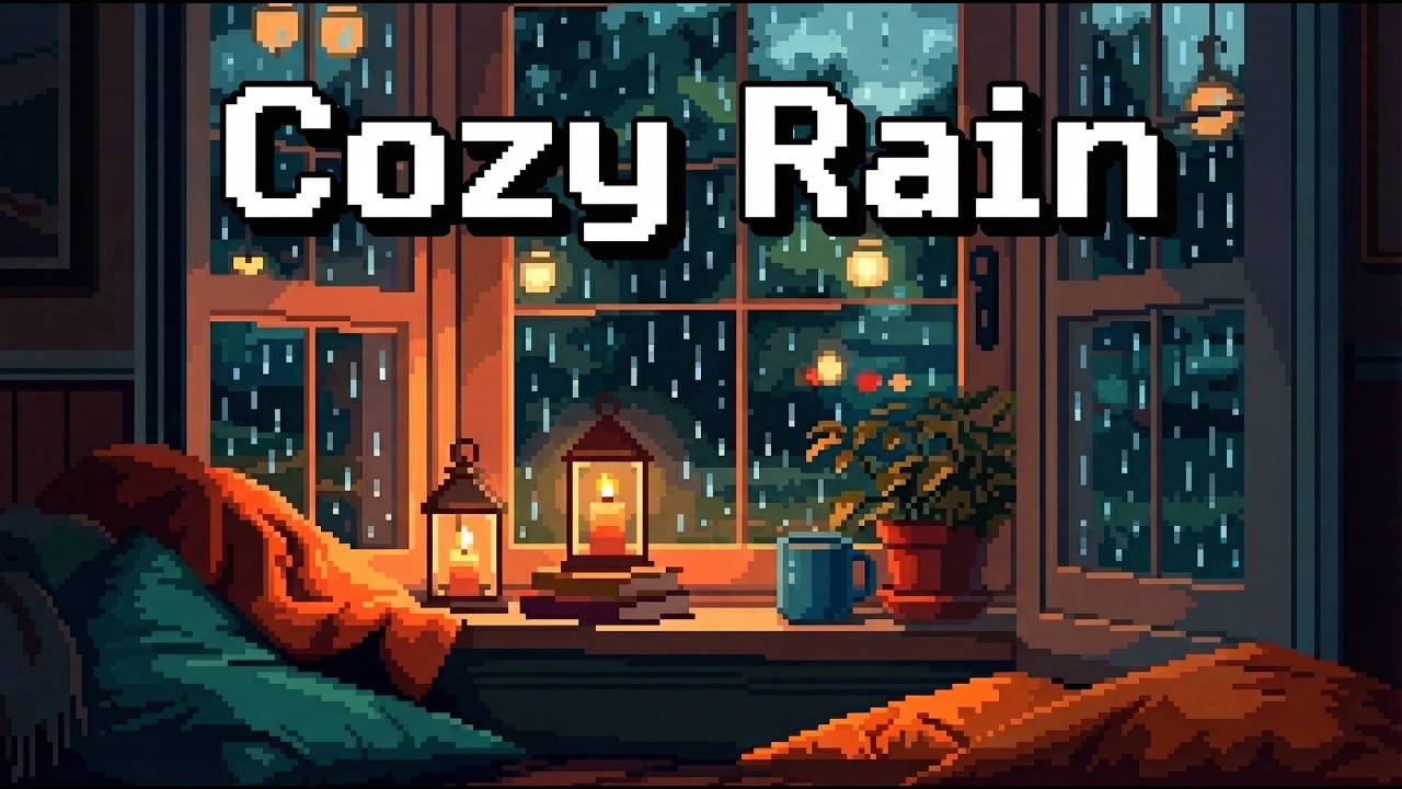 Cozy Rainy Night Ambience 🌧️ Relaxing Music for Sleep, Study & Relax