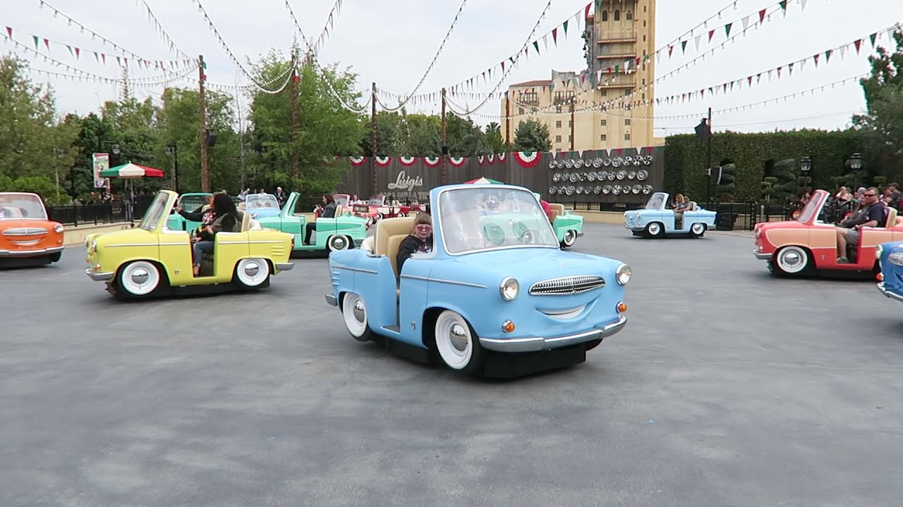 Luigi’s Rollickin’ Roadsters off-ride and on-ride POV at Disney California Adventure