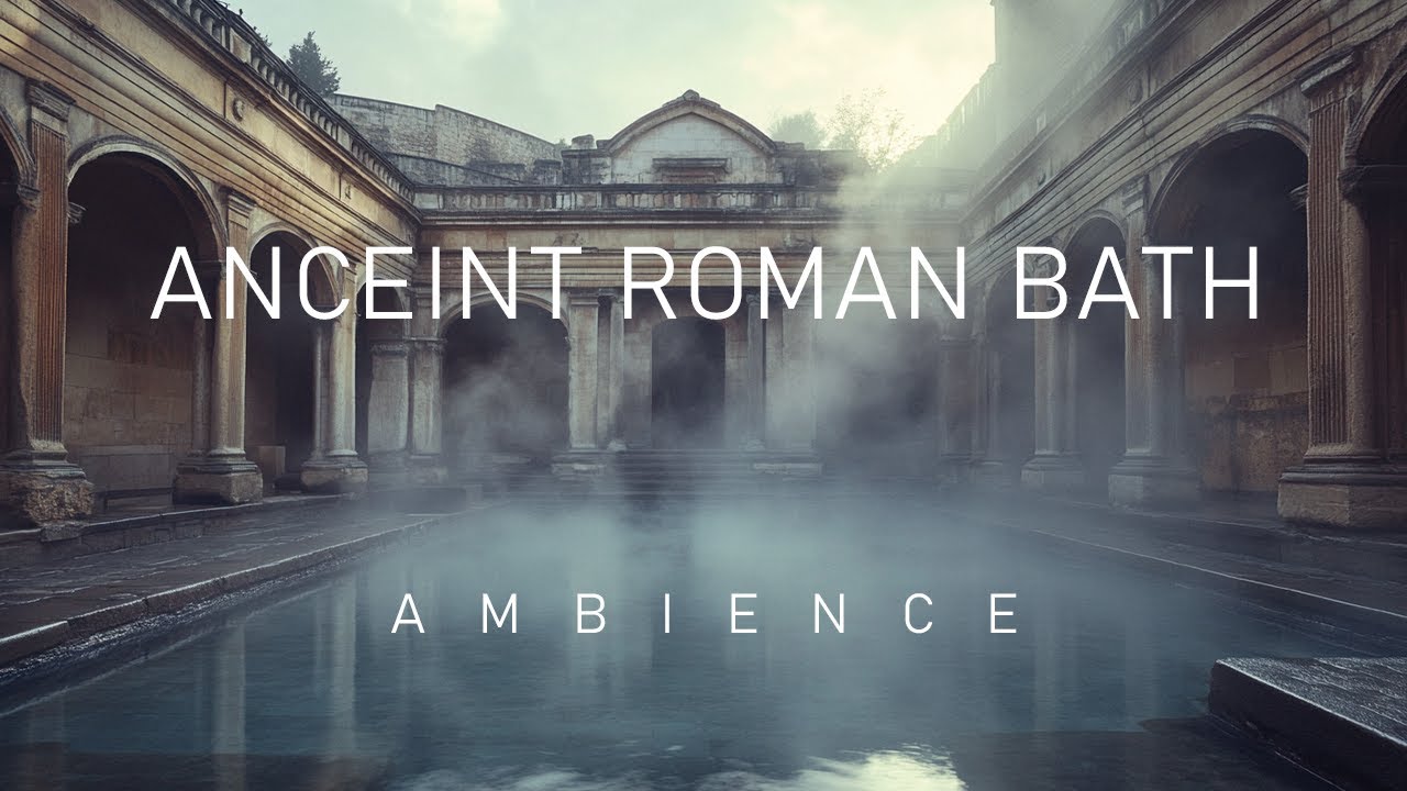 Ancient Roman Bath Ambience | Harp, Bells, and Water Sounds