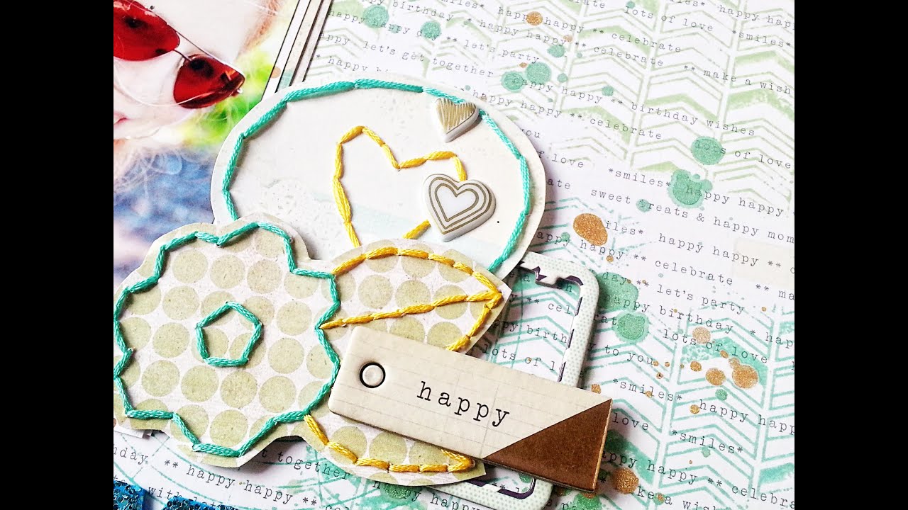 Scrapbooking Process- Game On #2- Amy Tan Embroidery Kit