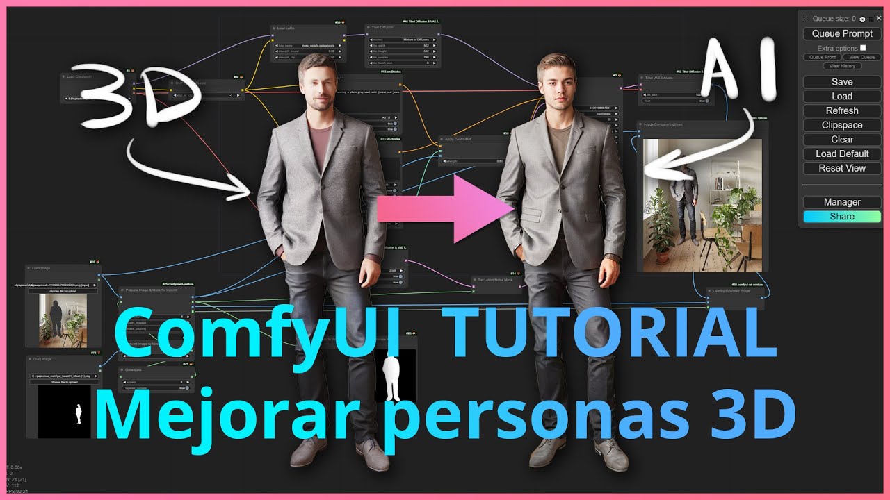 Mejora las personas 3D en tus Renders con AI en ComfyUI