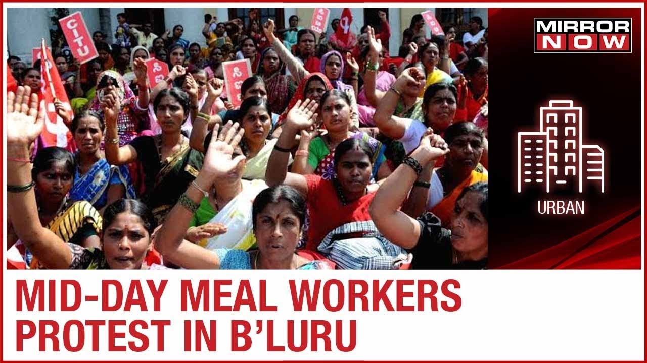 Bengaluru: Mid-day meal workers protest over no salary hike