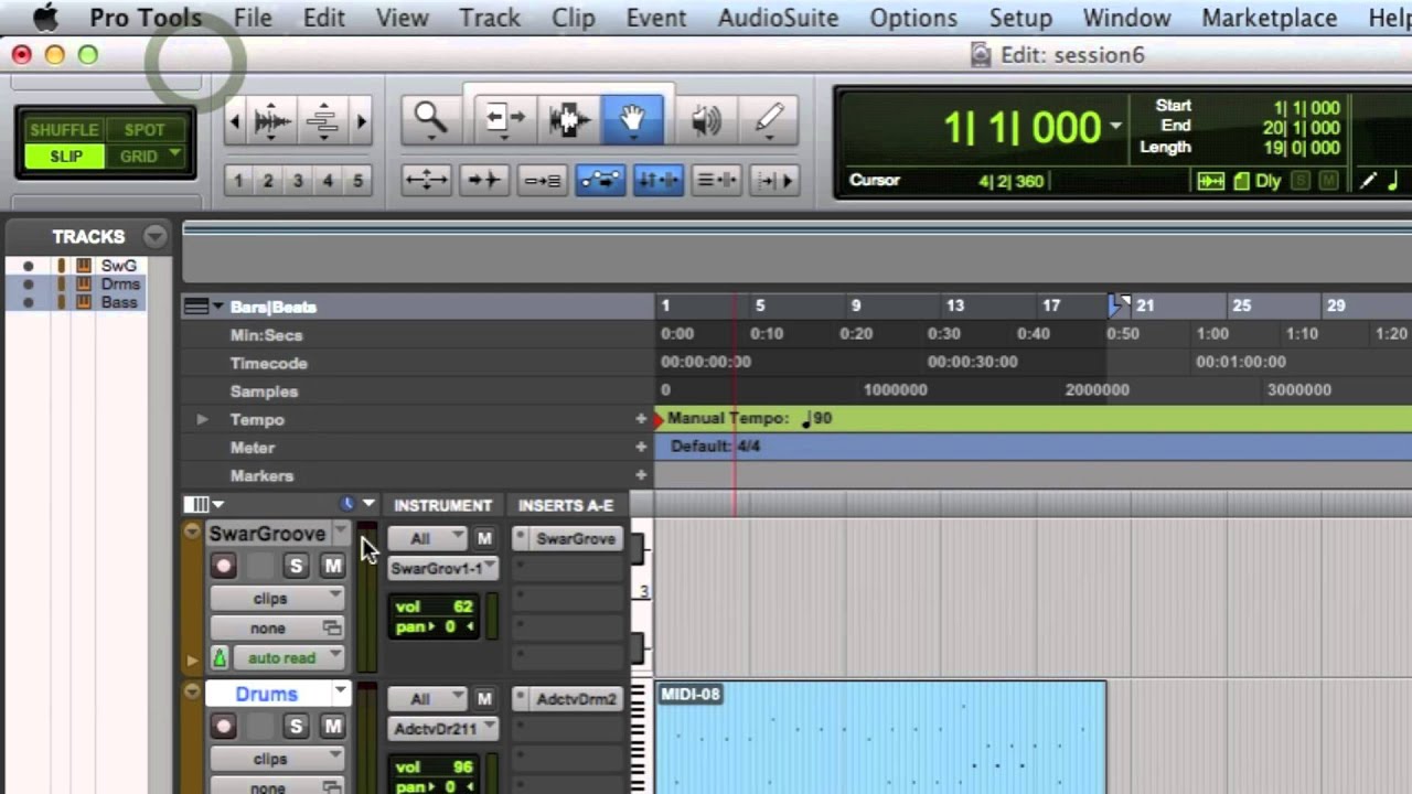 Loading SwarGroove VST on Pro Tools and Routing MIDI Output to Virtual Instruments