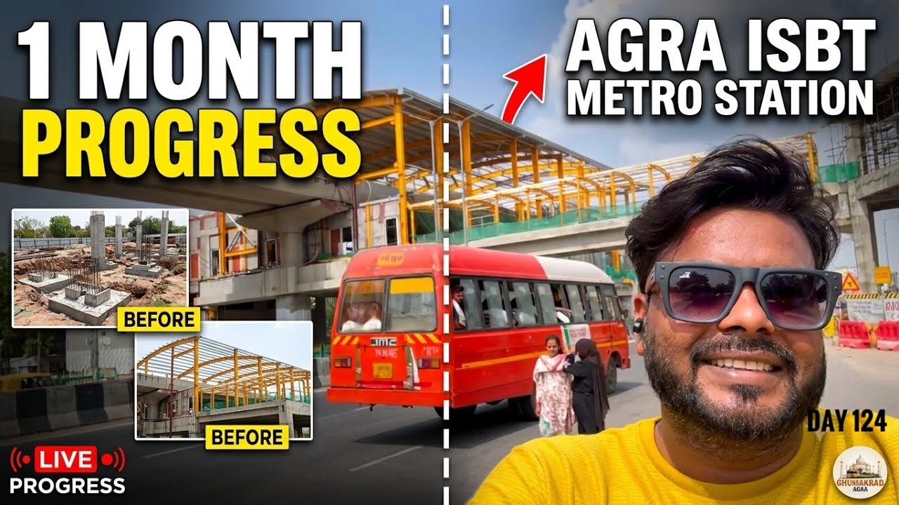 Agra Metro #124 See how much of the ISBT Metro station is built! Big Update #ghumakkad_agra