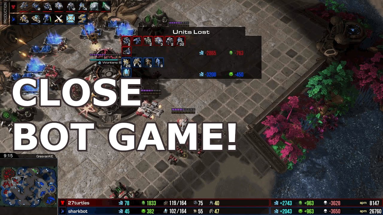 NONSTOP BOT MICRO! - 27Turtles vs Sharkbot - Starcraft 2 AI