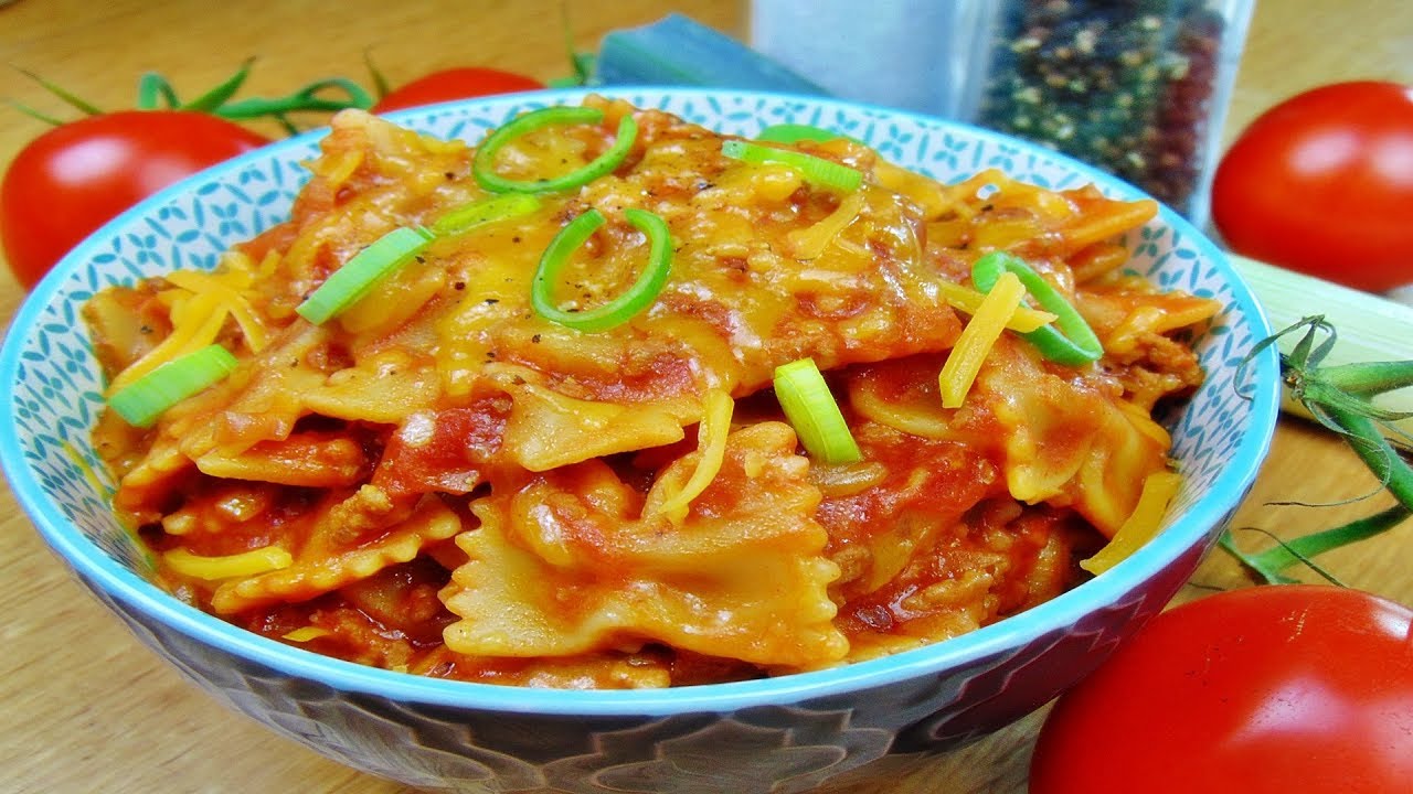 Rezepte: One-Pot Cheeseburger Pasta / One Pot Pasta / Nudeln mit Hackfleisch