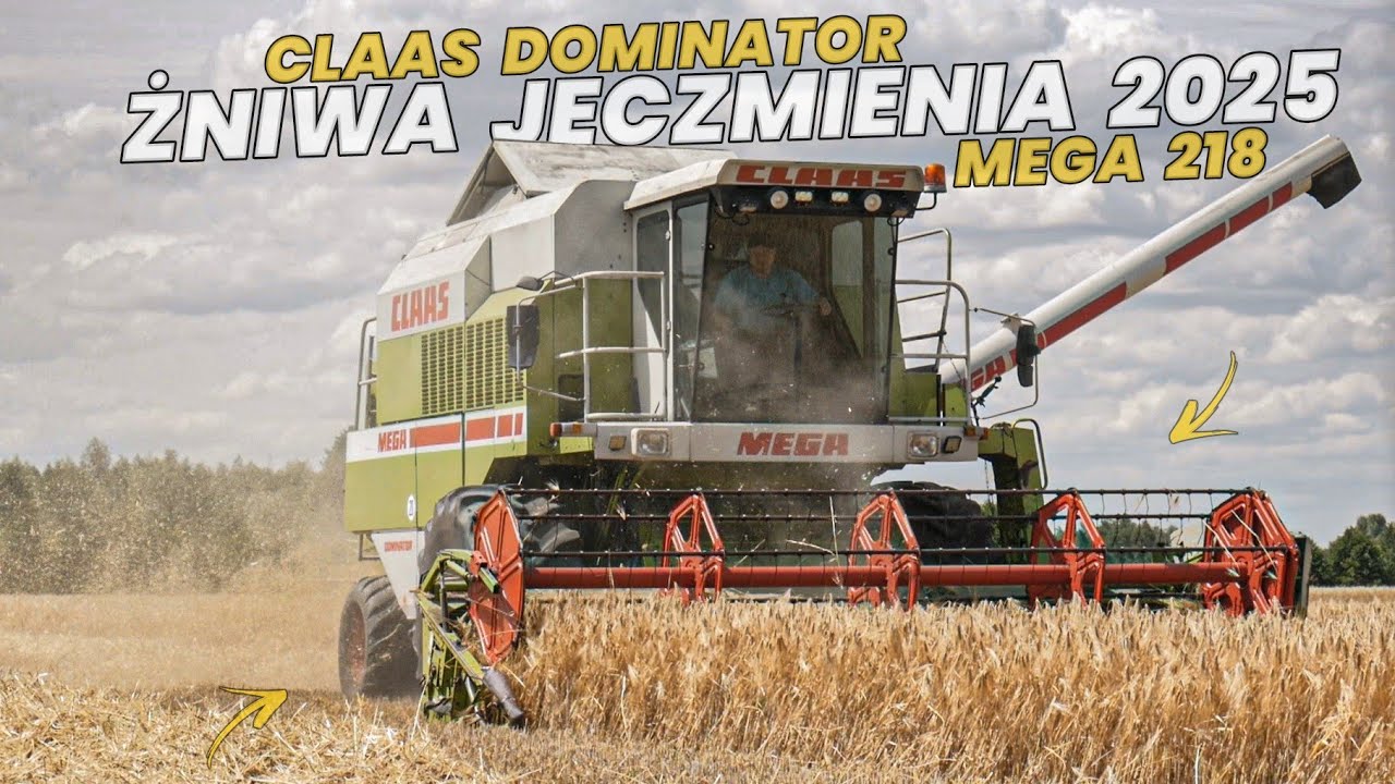 ☆Żniwa Jęczmienia 2025!☆Claas Dominator Mega 218 W Akcji!?☆3 Zestawy W Odwozie!?☆
