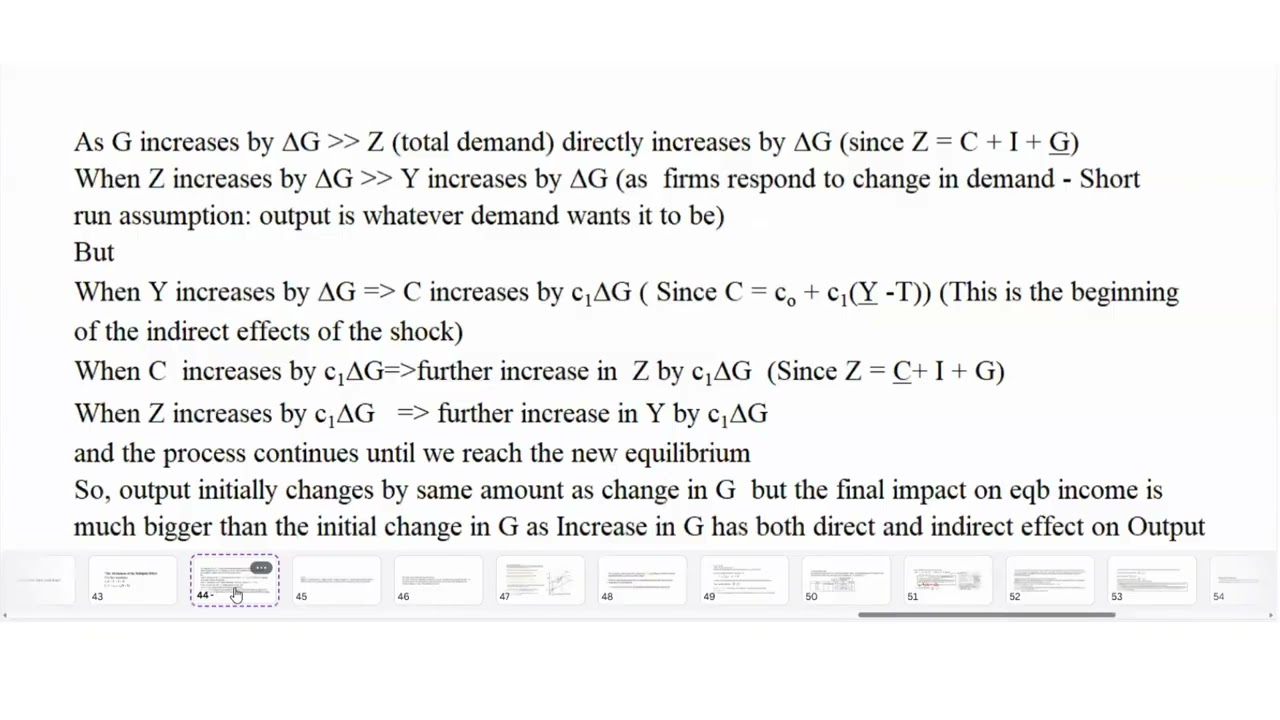 Goods Market Model Part 14:  Features of Multiplier | Blanchard