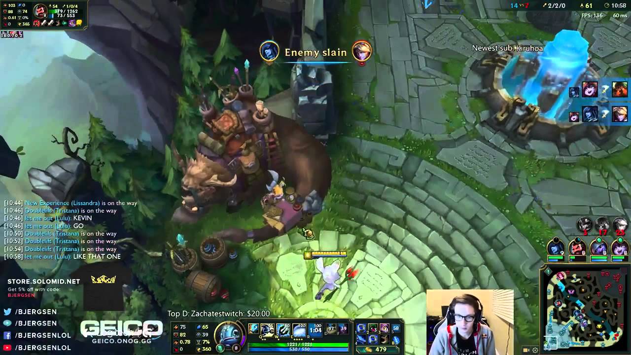 TSM Bjergsen Stream Best Play | FIZZ MID vs JARVAN IV | Full Gameplay Patch 6.4