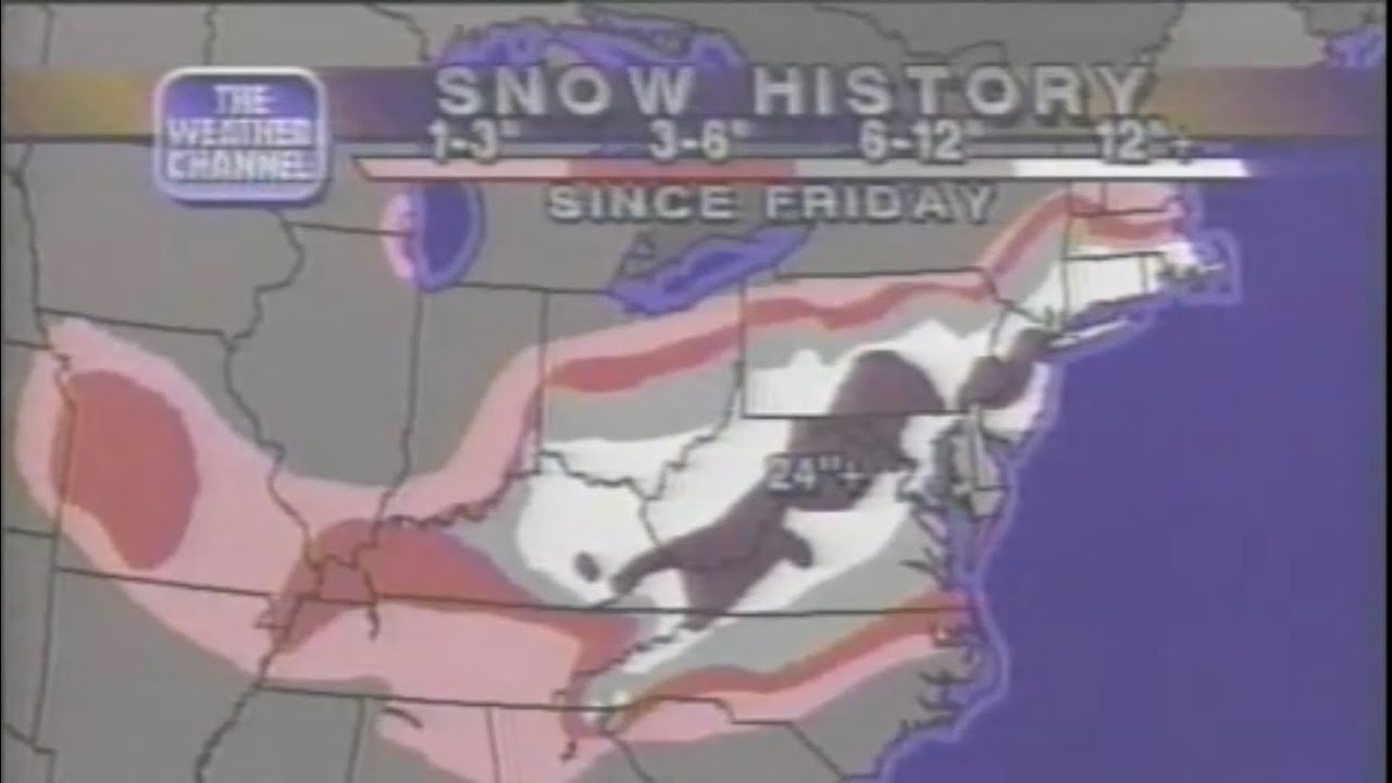 Weather Channel Jan 8 1996 4PM-5PM Winter Storm Blizzard Coverage w/Commercials